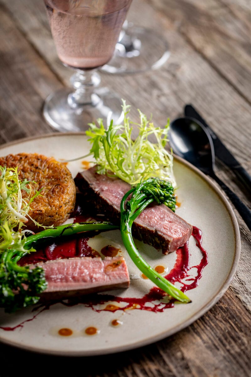 Black cherry cured duck breast, Wedding Food