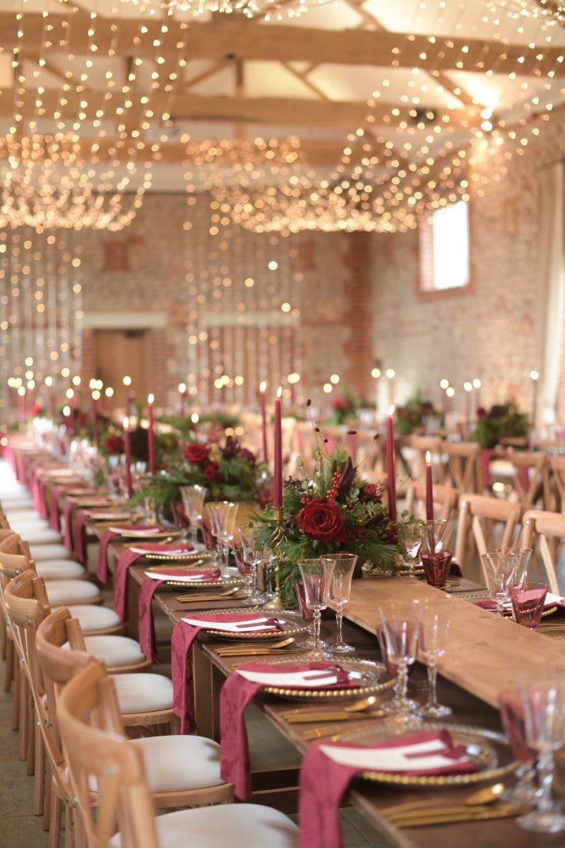 Seasonal table styling with fairy lights ahead
