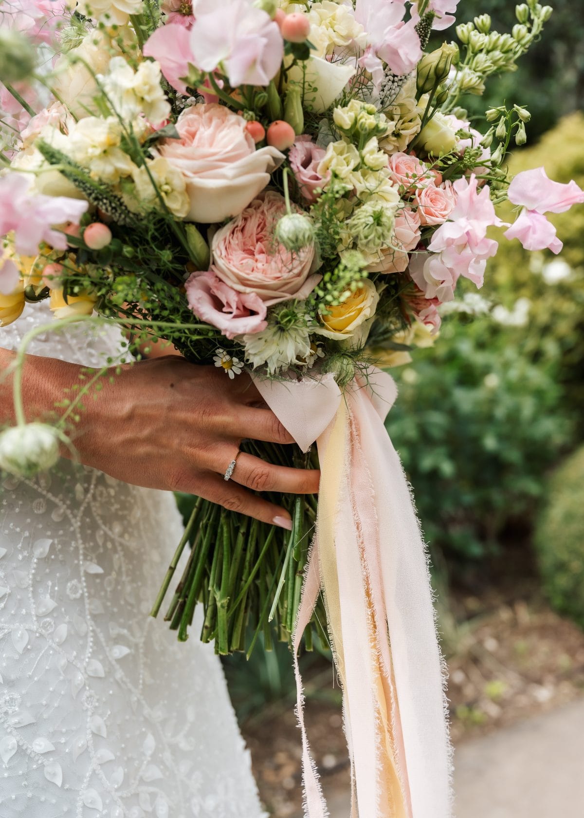 Bride holding her bouquet